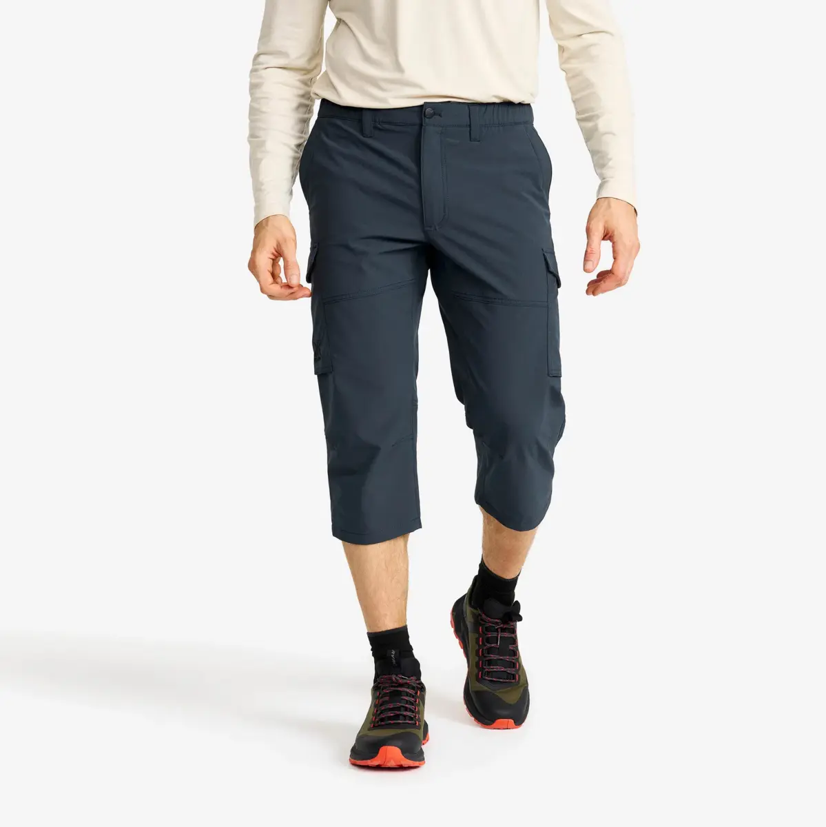 Adventure 3/4 Cargo Stretch Pants för män, blåbär