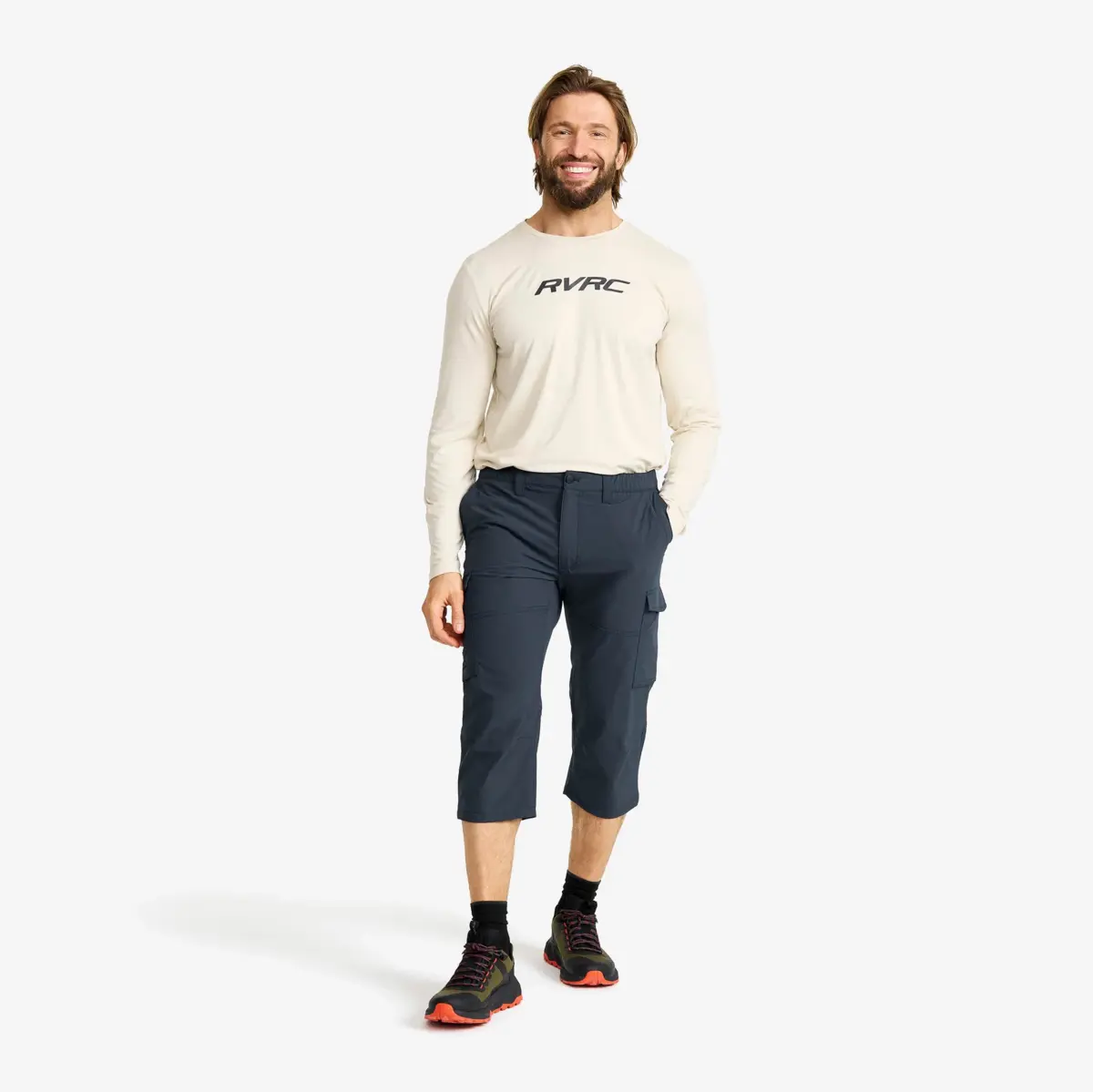 Adventure 3/4 Cargo Stretch Pants för män, blåbär