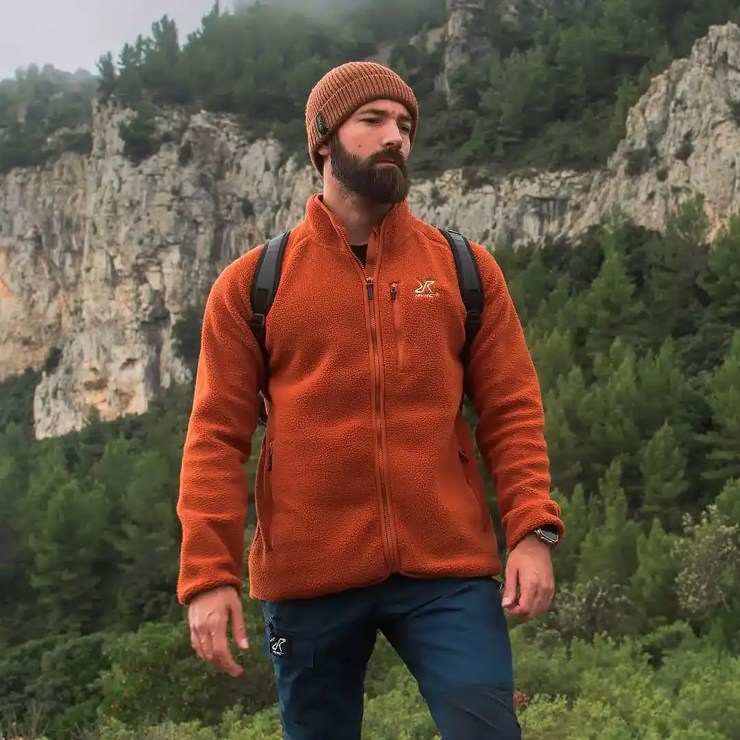 Canyon Full-zip Pile Fleece för män, terrakottabrun