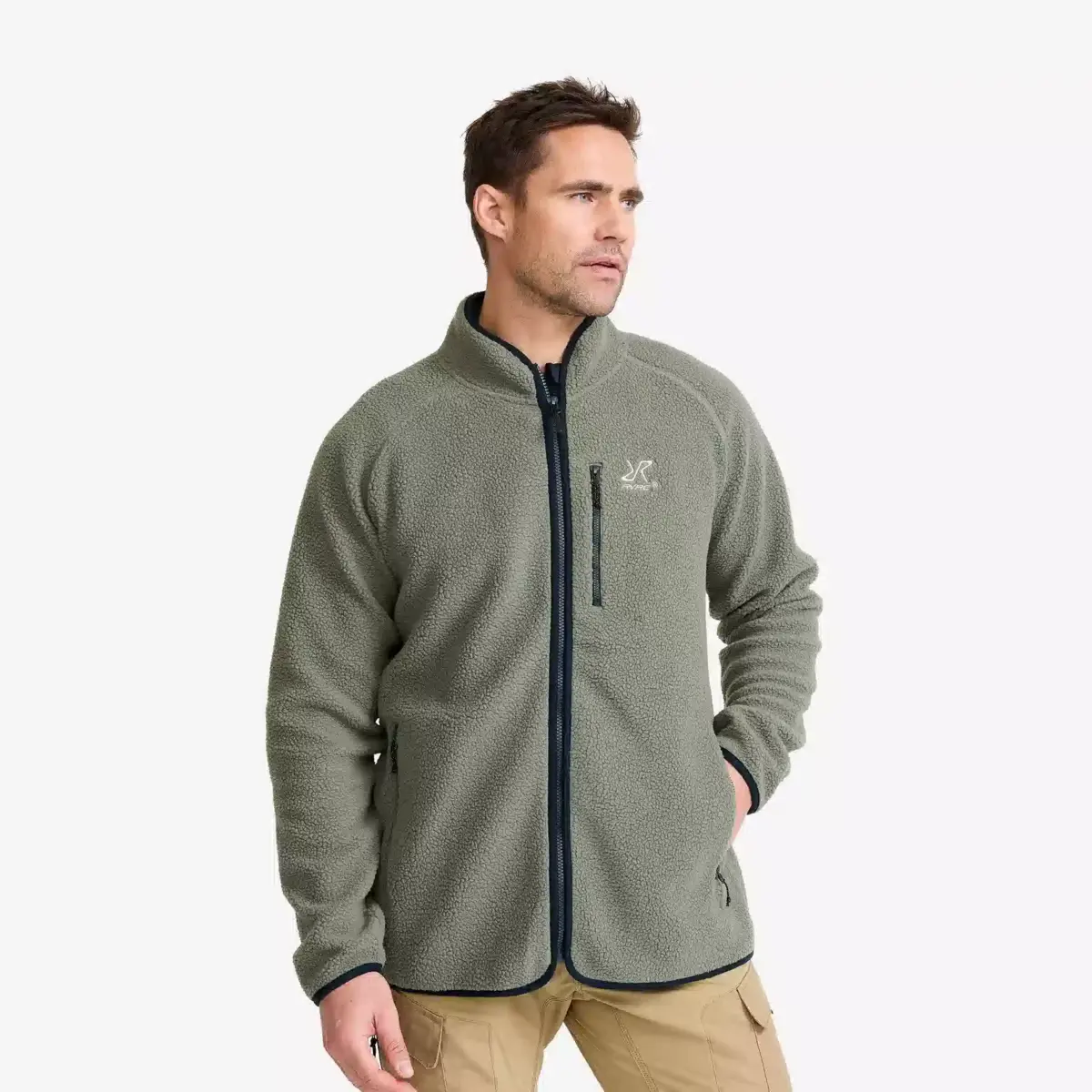 Canyon Full-zip Pile Fleece Herr Castor Grey/Navy