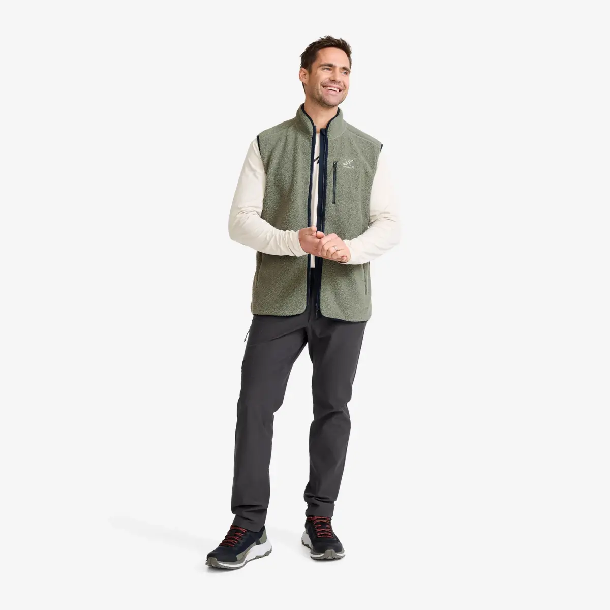 Canyon Full-zip Pile Fleece Vest Men Castor Gray/Navy