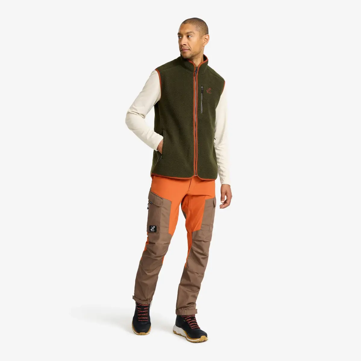 Canyon Full-zip Pile Fleece Vest Men Forest Night/Rusty Orange