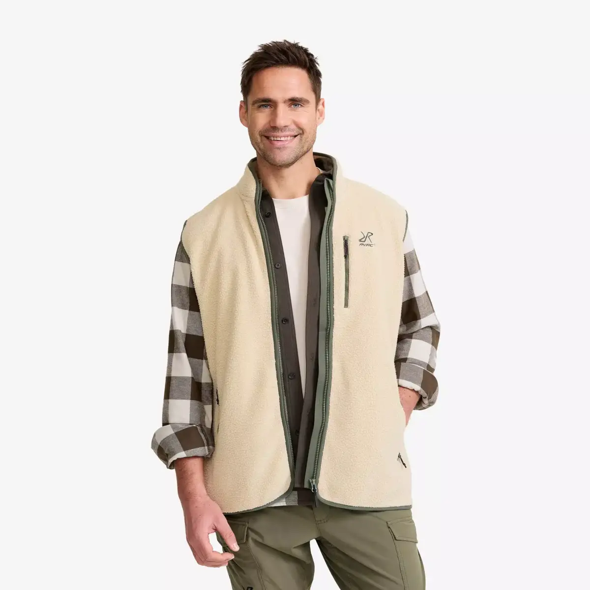 Canyon Full-zip Pile Fleece Vest Men Peyote/Thyme