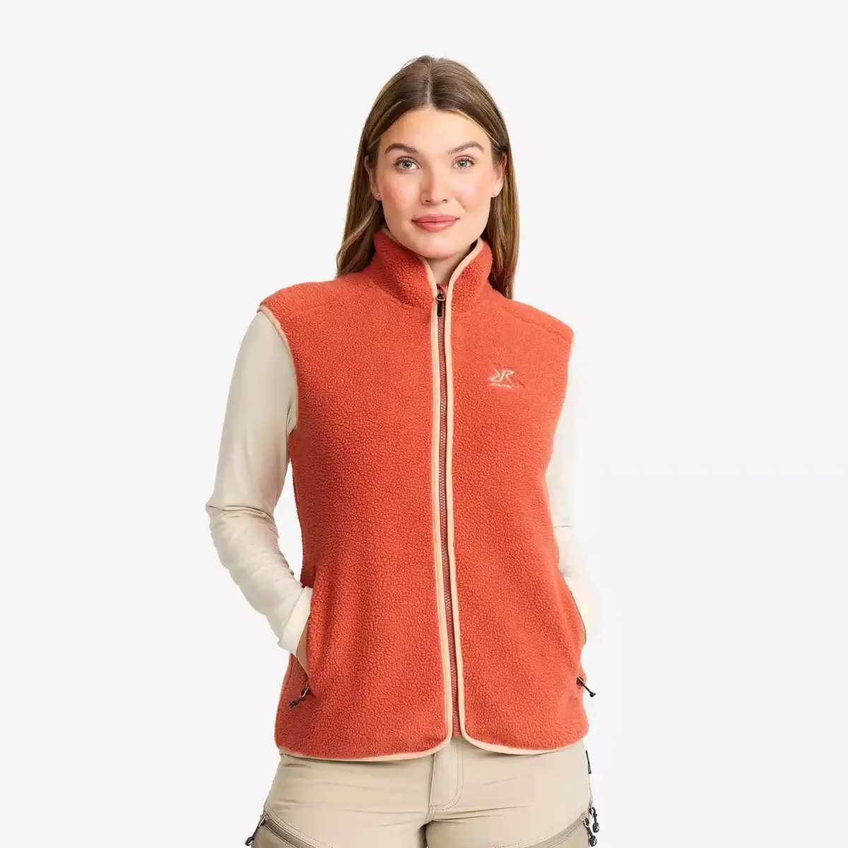 Canyon Full-zip Pile Fleece Vest Women Bruschetta/Maple Sugar