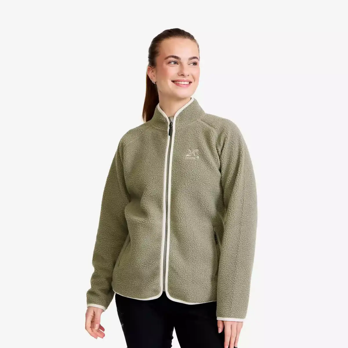 Canyon Full-zip Pile Fleece Women Vetiver Green/Oatmeal