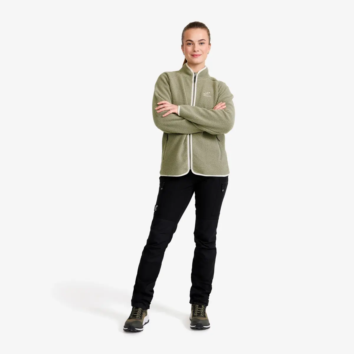 Canyon Full-zip Pile Fleece Women Vetiver Green/Oatmeal