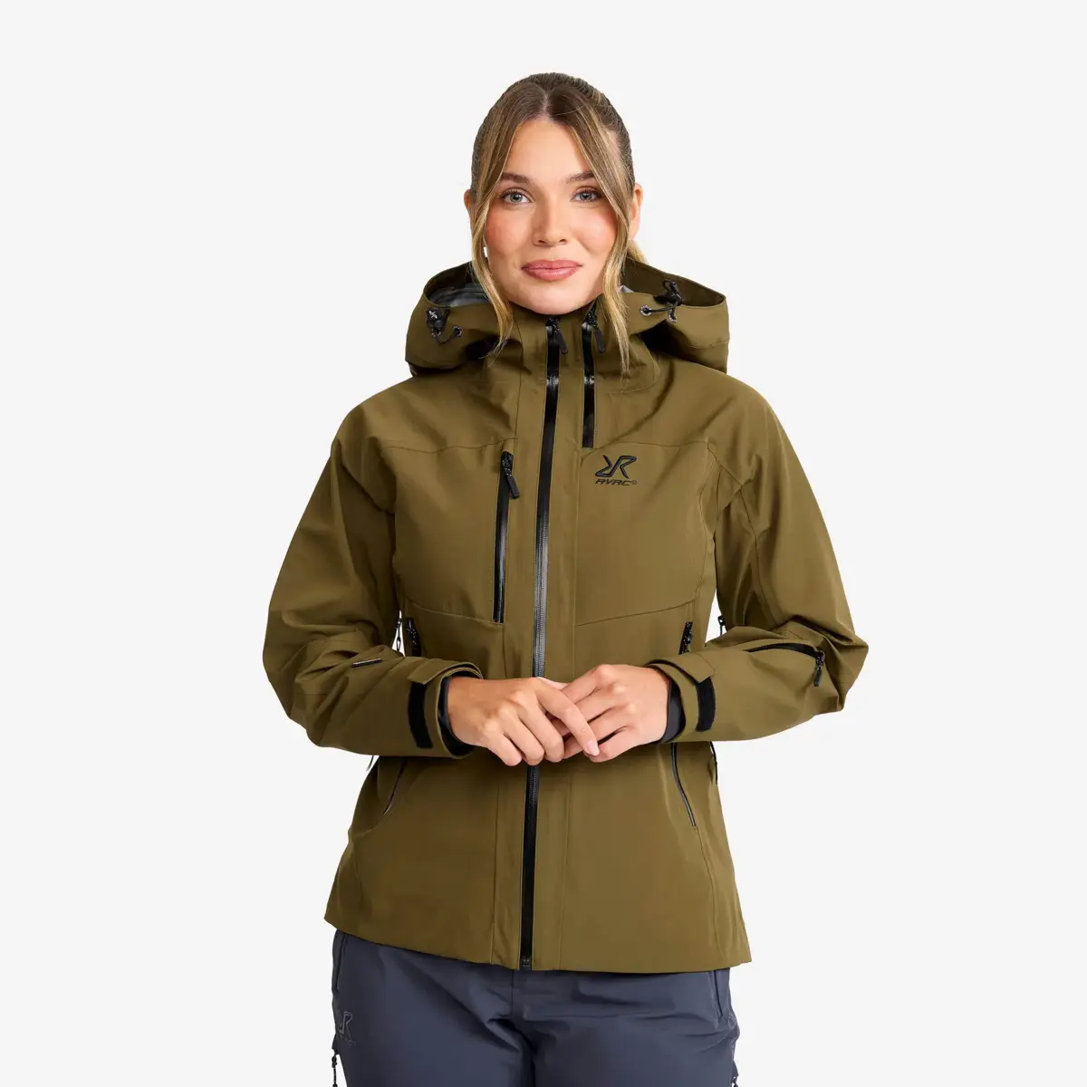 cyclone 3l shell jacket women dark olive 1 - Cyclone 3L Shell Jacket Women Dark Olive