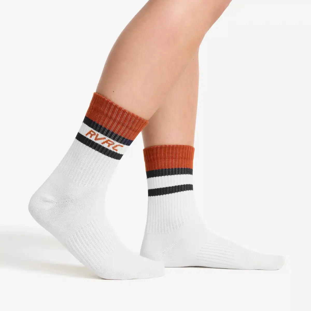 Daily Striped Sock  Navy/Terracotta Brown