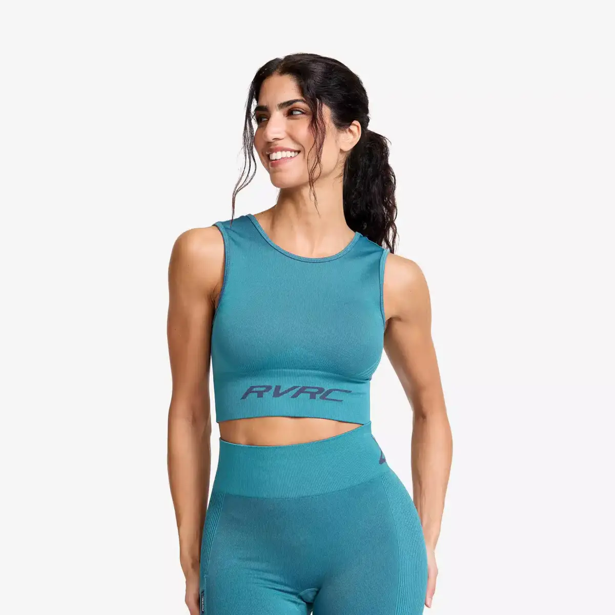 Descent Seamless Crop Top Women Blue Ashes