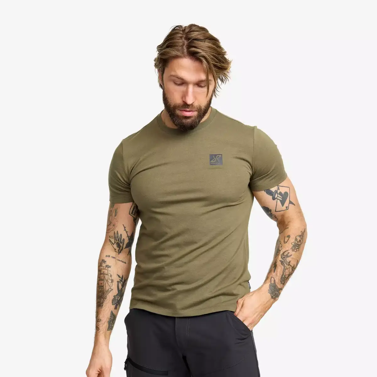 Easy Graphic Logo T-shirt Slim Fit Men Burnt Olive Easy Graphic Logo T-shirt Slim Fit Men Burnt Olive