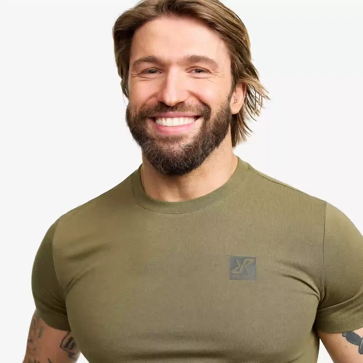 Easy Graphic Logo T-shirt Slim Fit Men Burnt Olive Easy Graphic Logo T-shirt Slim Fit Men Burnt Olive