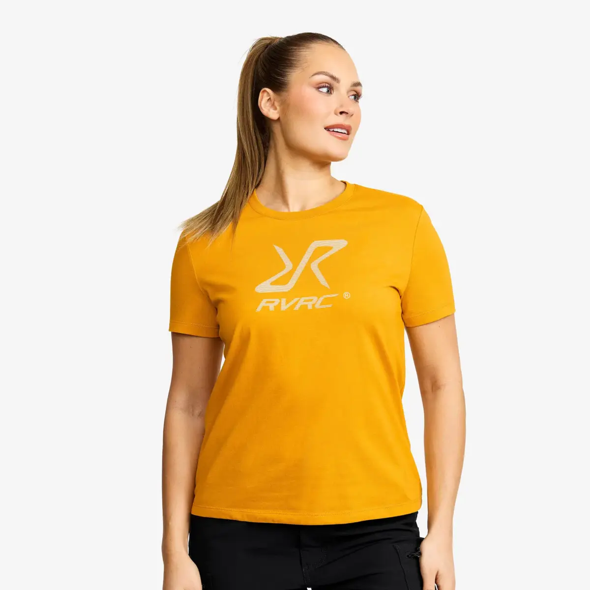 Easy Graphic Logo T-shirt Women Golden Yellow