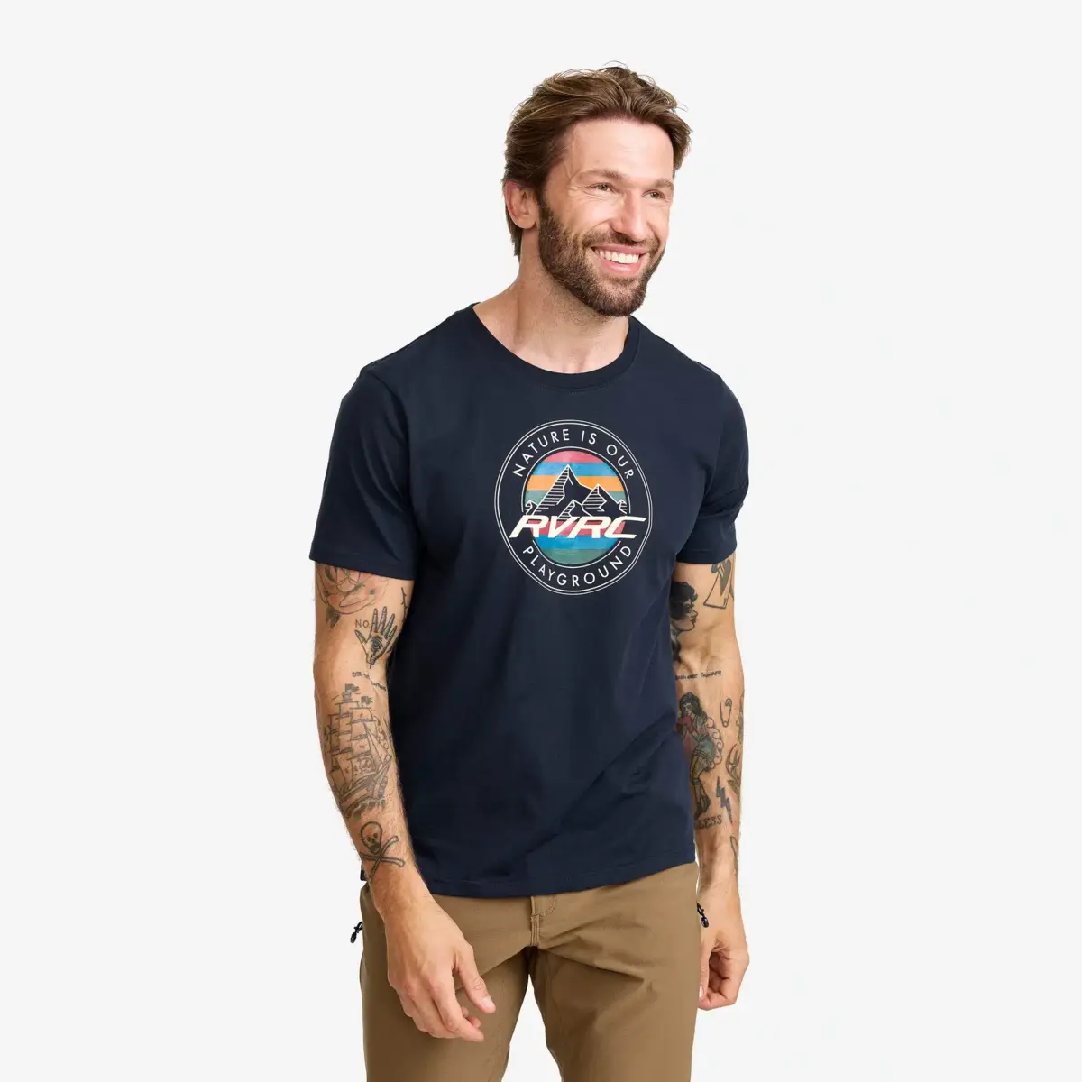 Easy Graphic T-shirt för män, djup marinblå