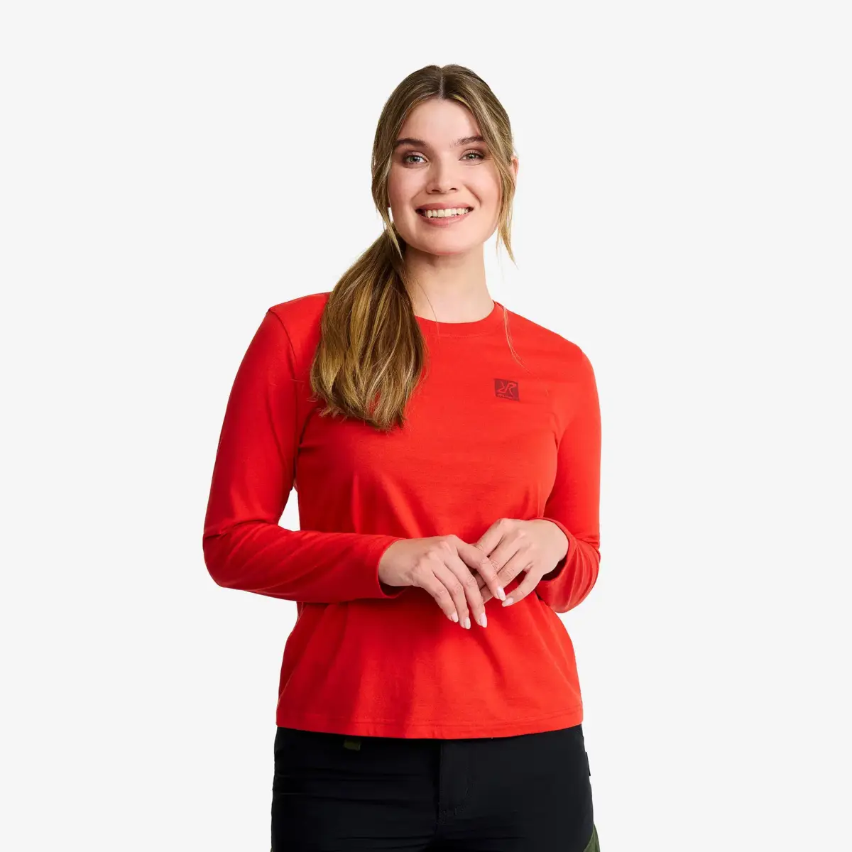 Easy långärmad T-shirt för kvinnor Aurora Red