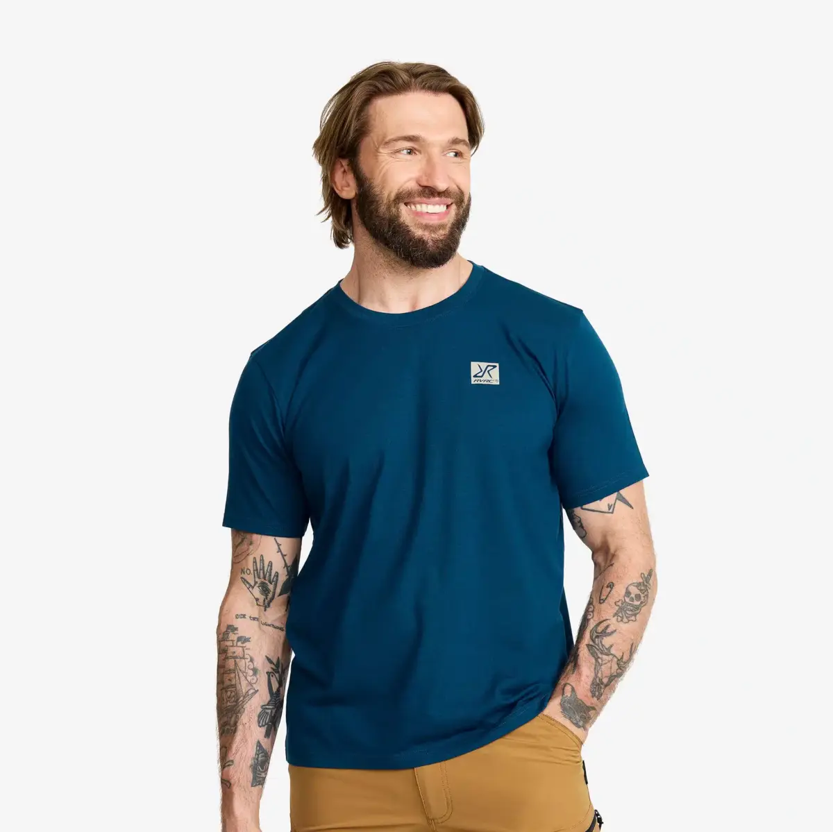 Easy T-shirt för män, blå opal