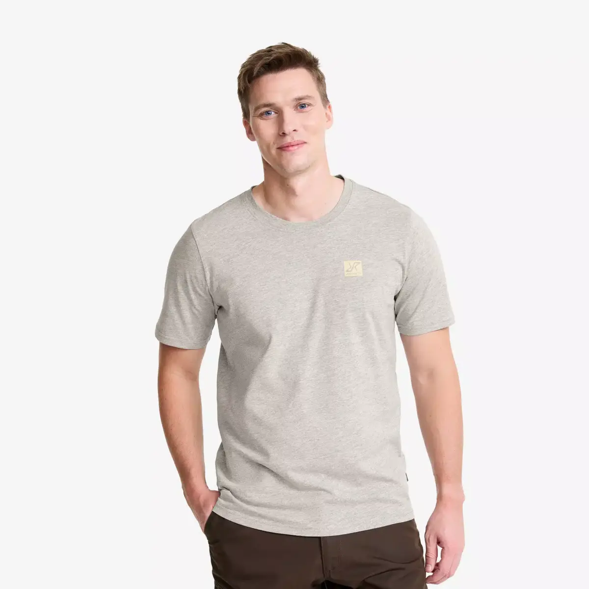 Easy T-shirt för män, grå melange