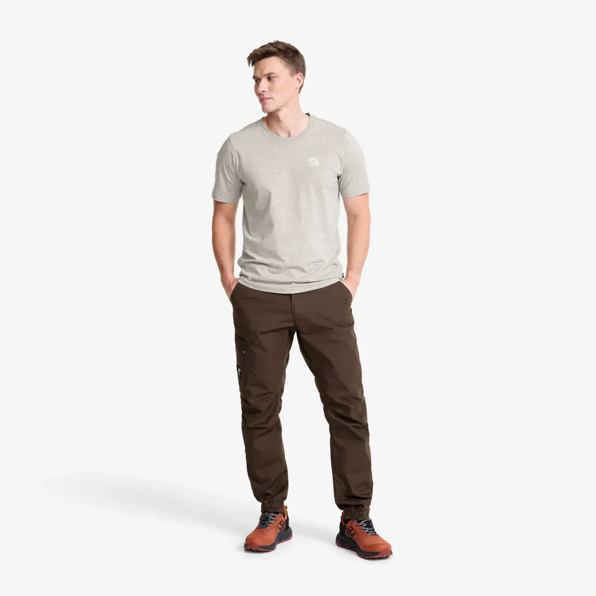 Easy T-shirt för män, grå melange