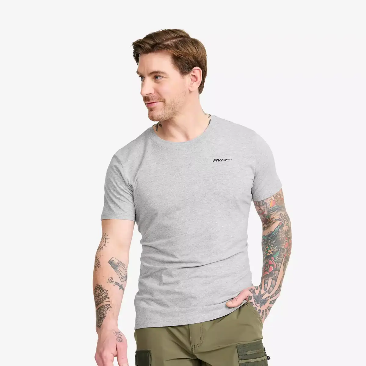 Easy T-shirt Slim Fit för män Grey Melange