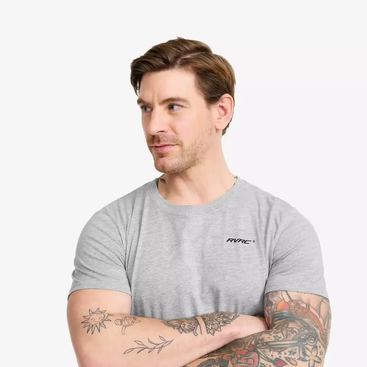 Easy T-shirt Slim Fit för män Grey Melange Easy T-shirt Slim Fit för män Grey Melange