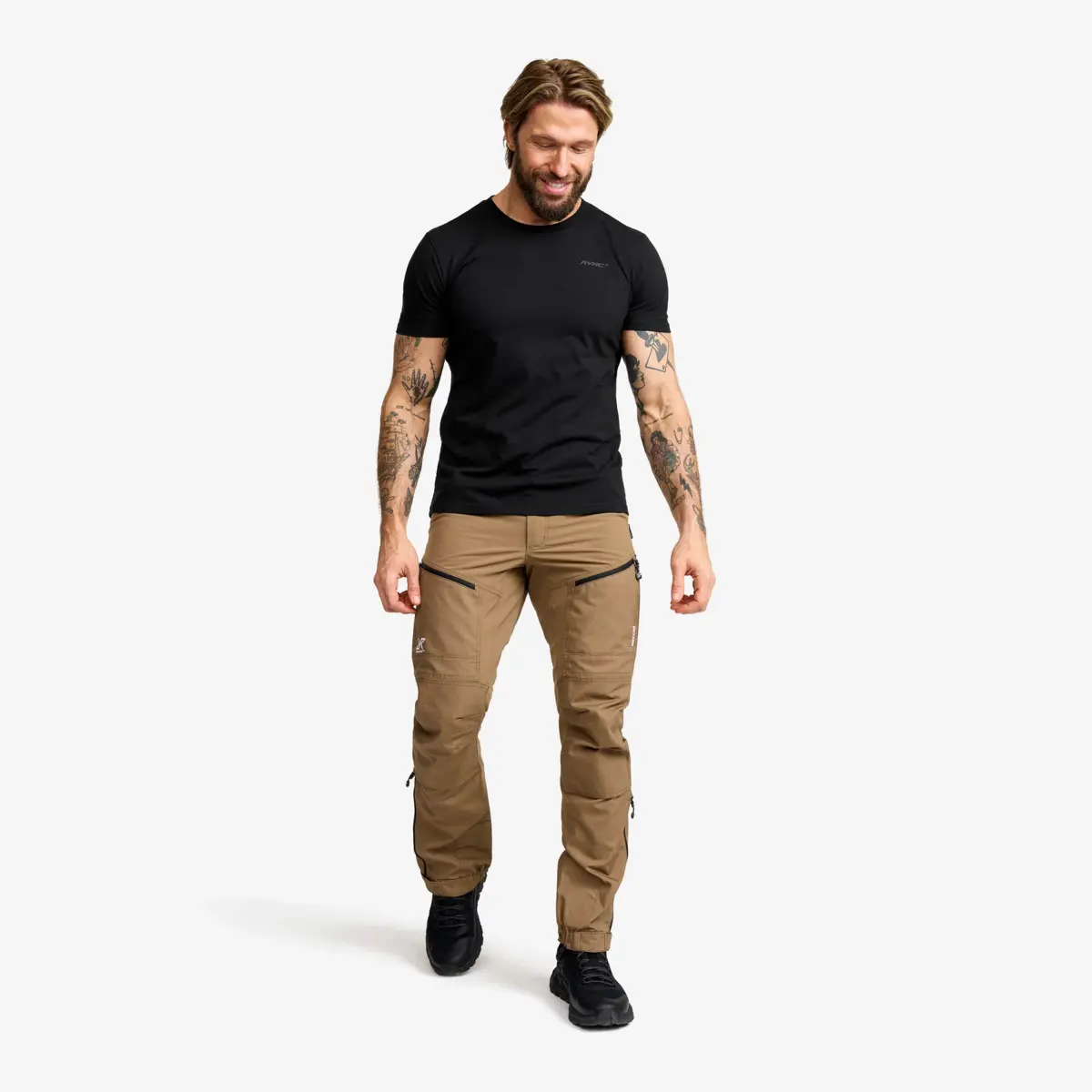 Easy T-shirt Slim Fit för män, svart