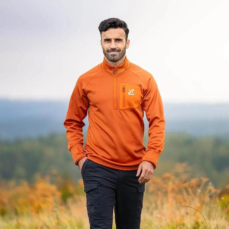 Evolution Half-zip Stretch Fleece Men Terracotta Brown