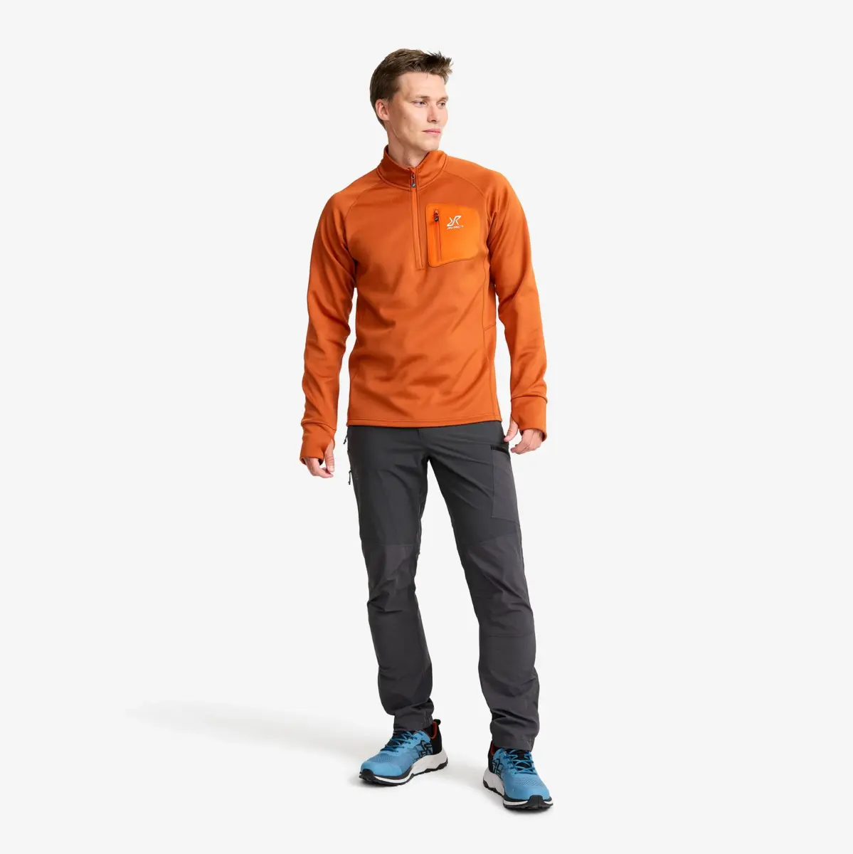 Evolution Half-zip Stretch Fleece Men Terracotta Brown Evolution Half-zip Stretch Fleece Men Terracotta Brown