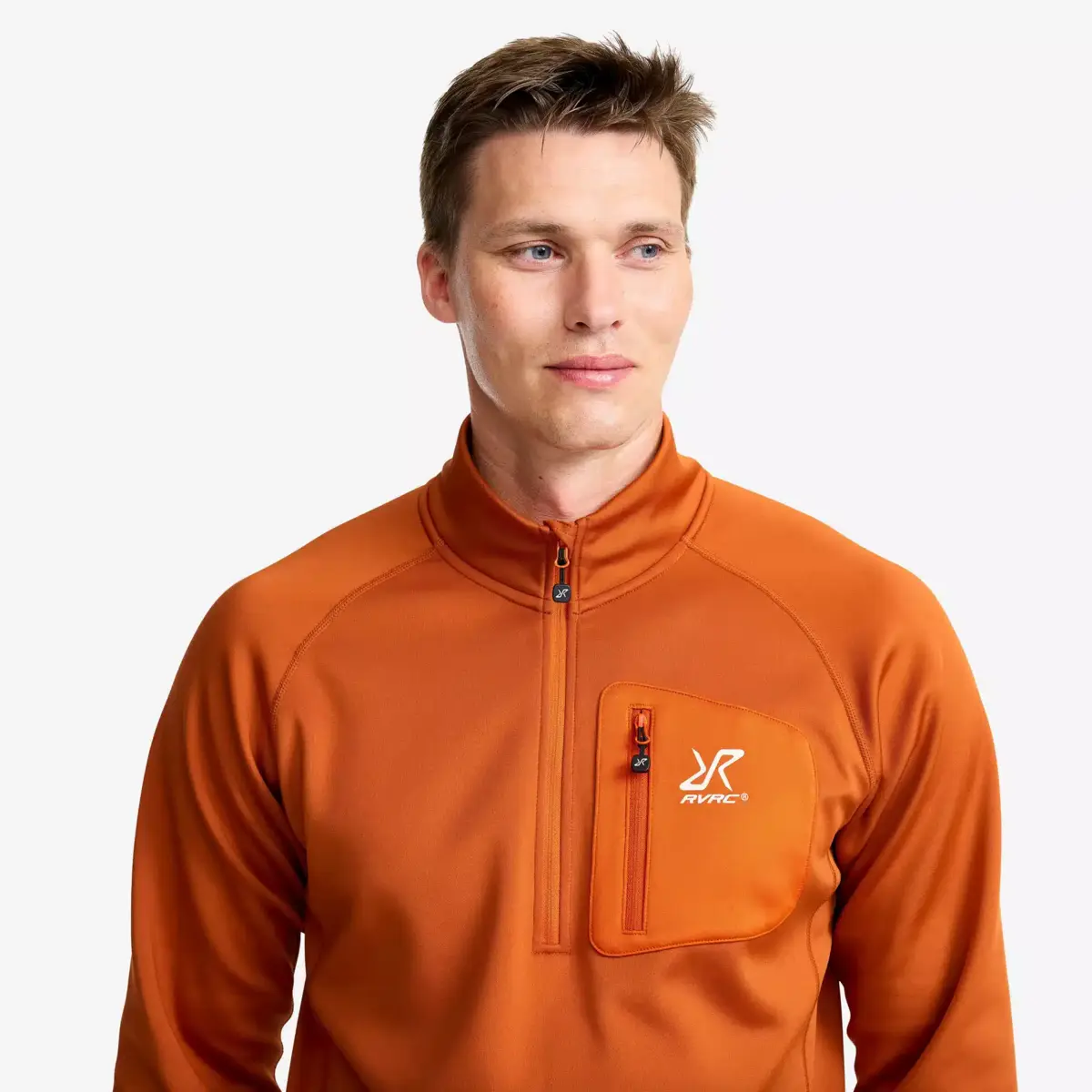 Evolution Half-zip Stretch Fleece Men Terracotta Brown Evolution Half-zip Stretch Fleece Men Terracotta Brown
