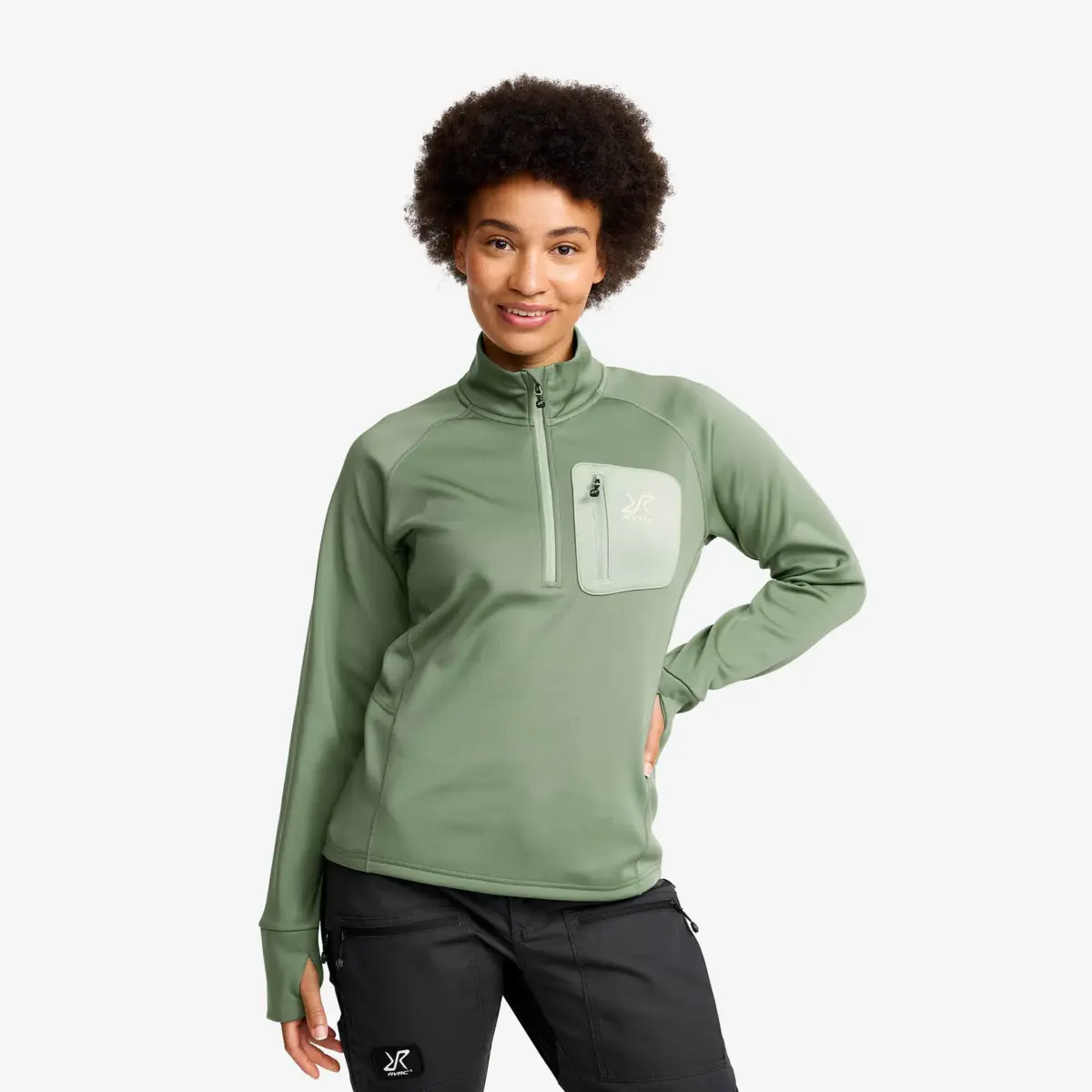 Evolution Half-zip Stretch Fleece Women Dusty Green