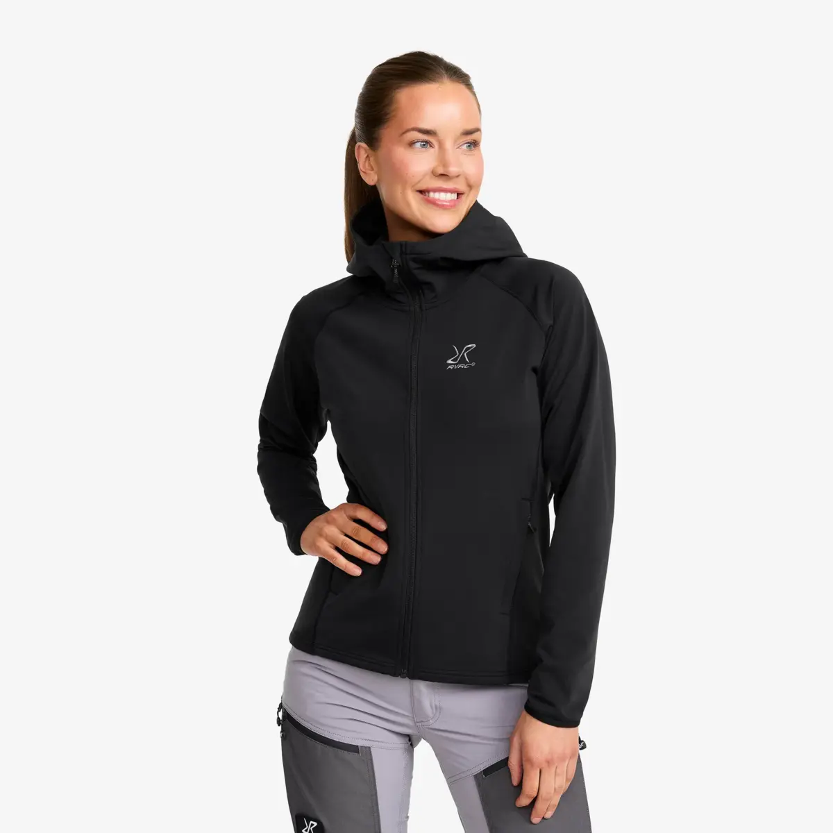 Evolution Light Stretch Fleece Hoodie Women Black Evolution Light Stretch Fleece Hoodie Women Black