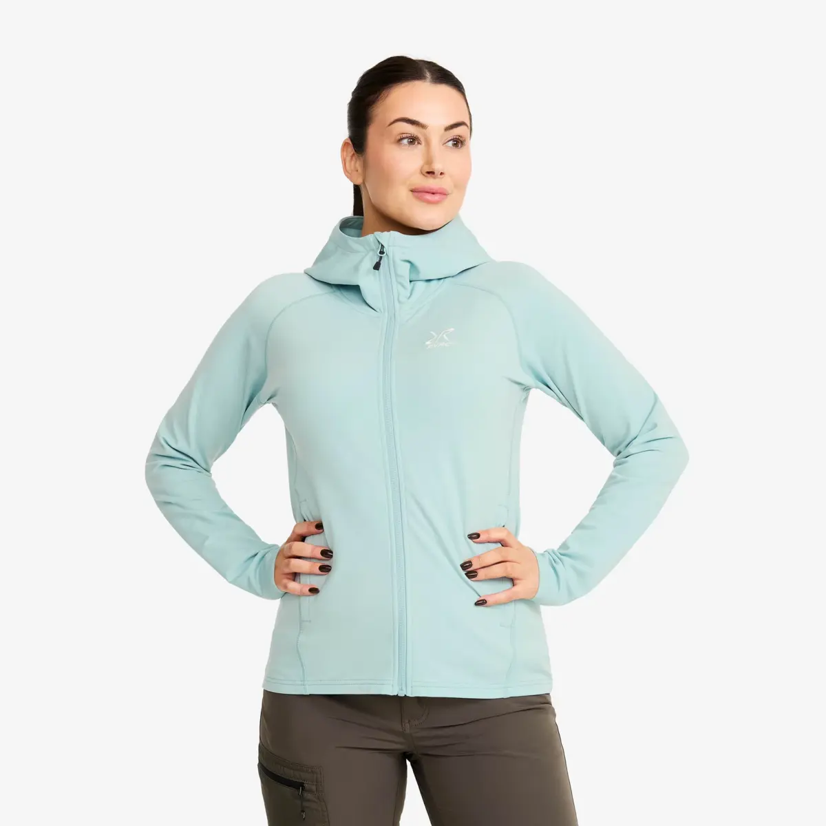 Evolution Light Stretch Fleece Hoodie Women Gray Mist Evolution Light Stretch Fleece Hoodie Women Gray Mist