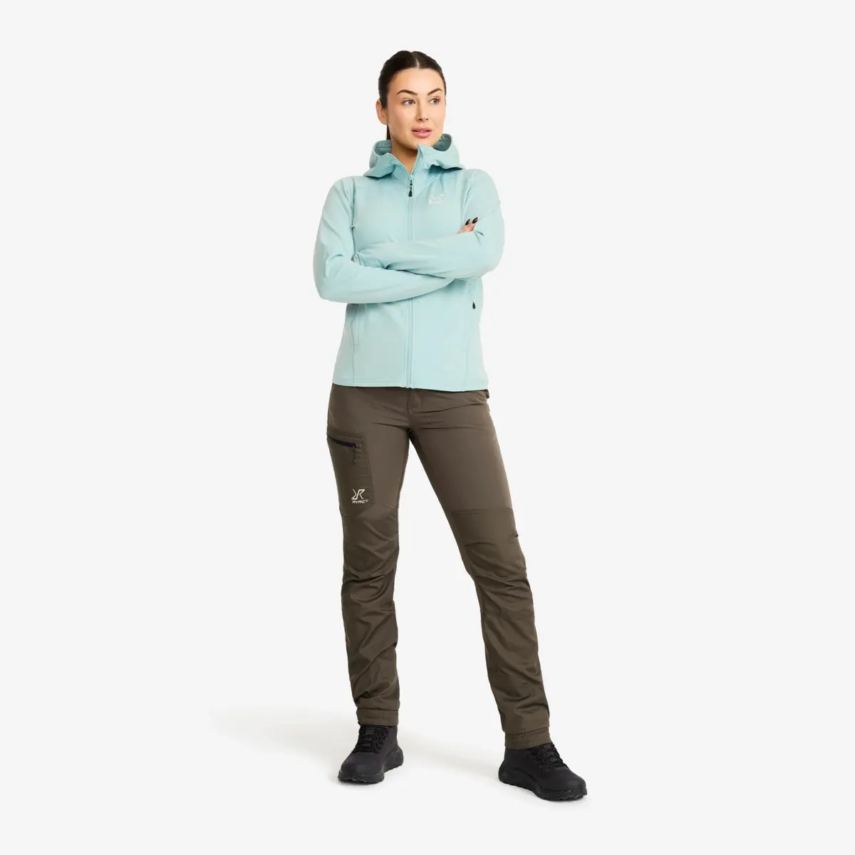 Evolution Light Stretch Fleece Hoodie Women Gray Mist Evolution Light Stretch Fleece Hoodie Women Gray Mist