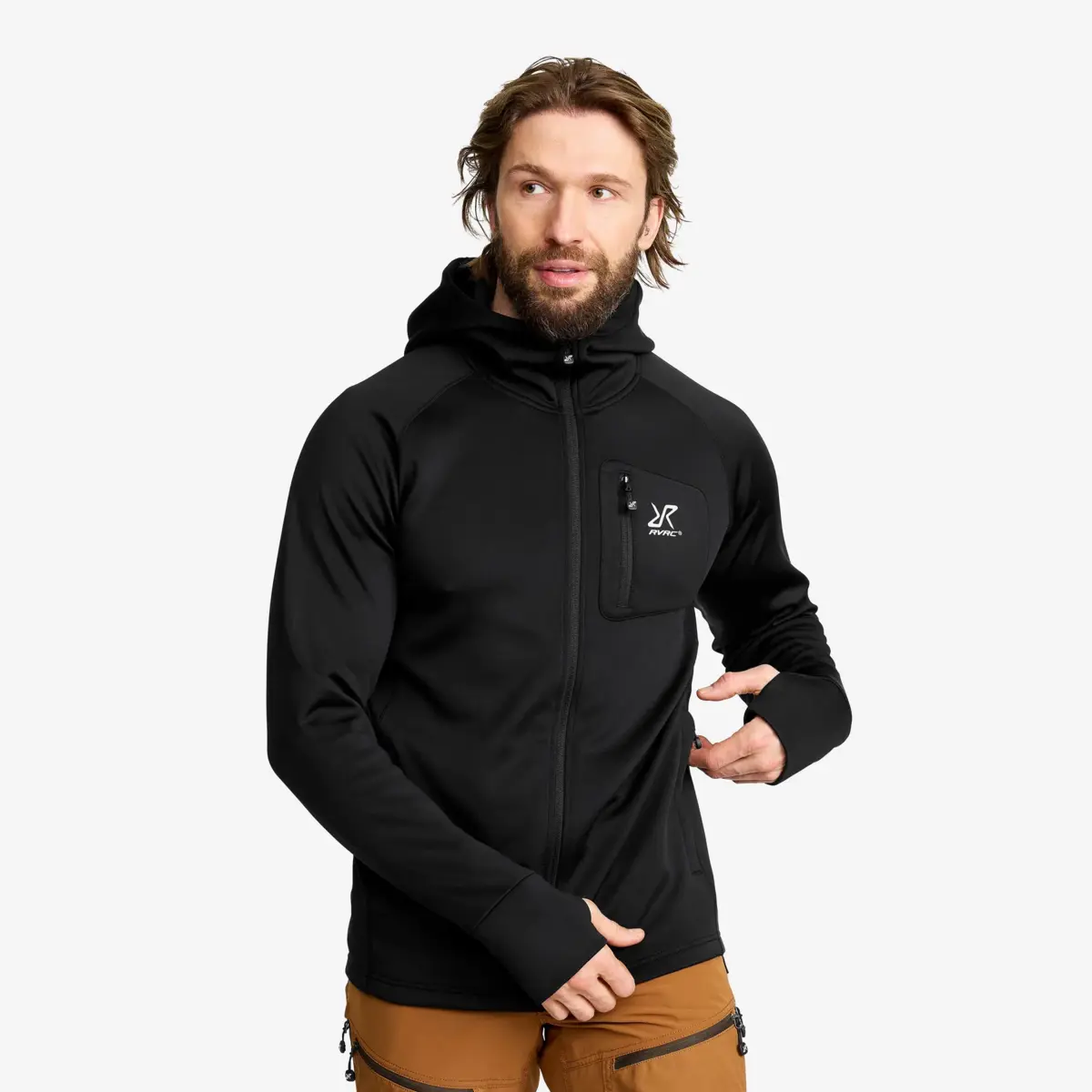 Evolution Stretch Fleece Hoodie Men Black