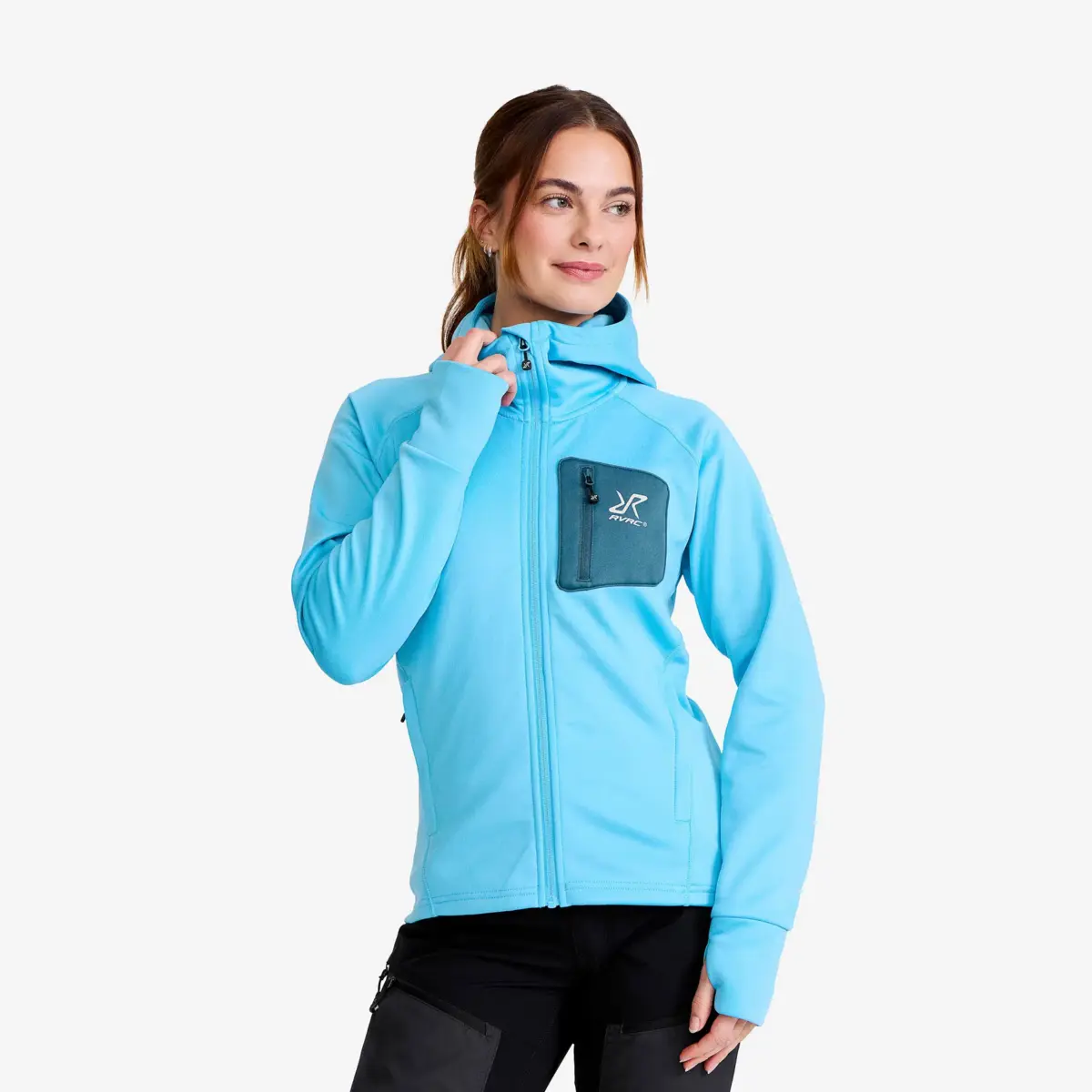 Evolution Stretch Fleece Hoodie Women Alaskan Blue