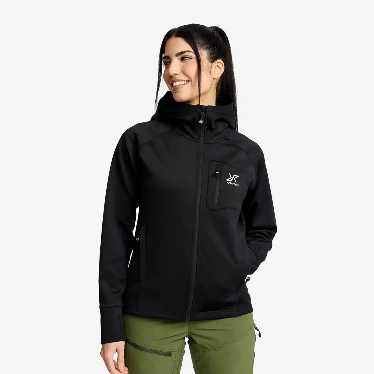 Evolution Stretch Fleece Hoodie Women Black
