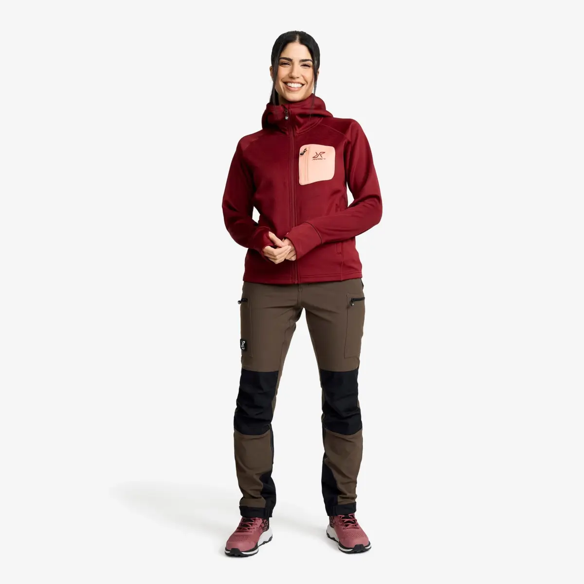 Evolution Stretch Fleece Hoodie Women Pomegranate