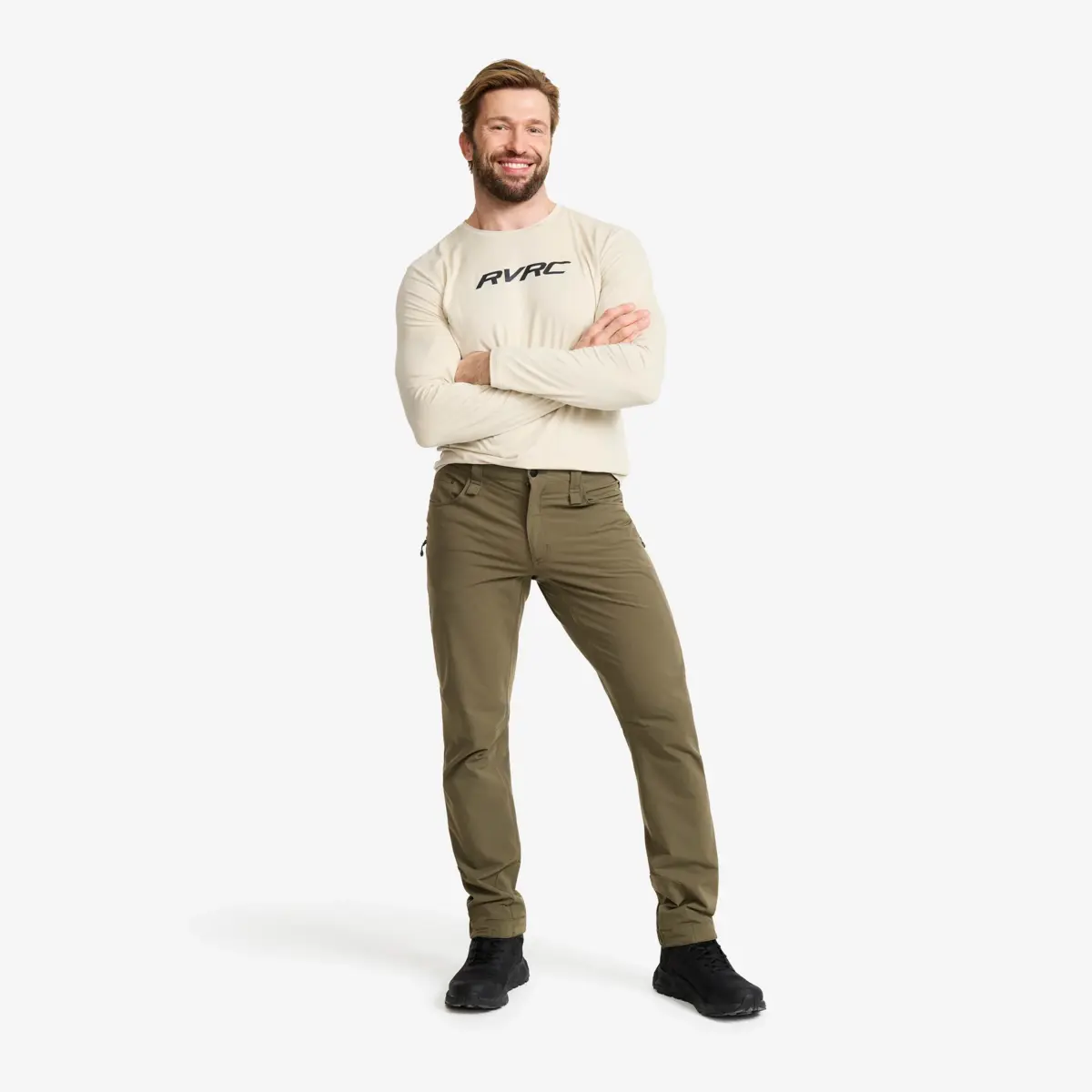 Explorer Outdoor Jeans för män, ljus mossgrå