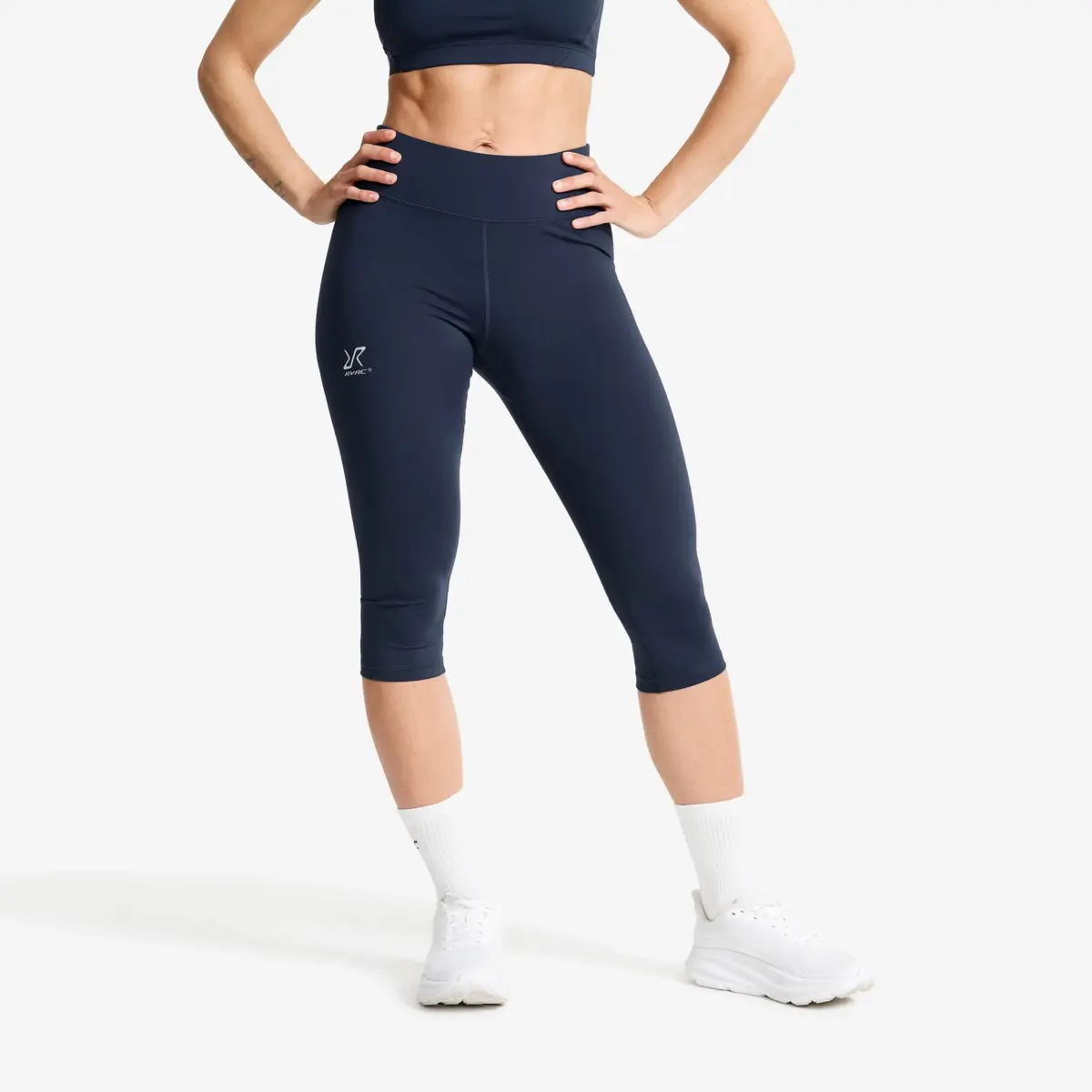 Flow högmidjade capri-leggings för damer Navy