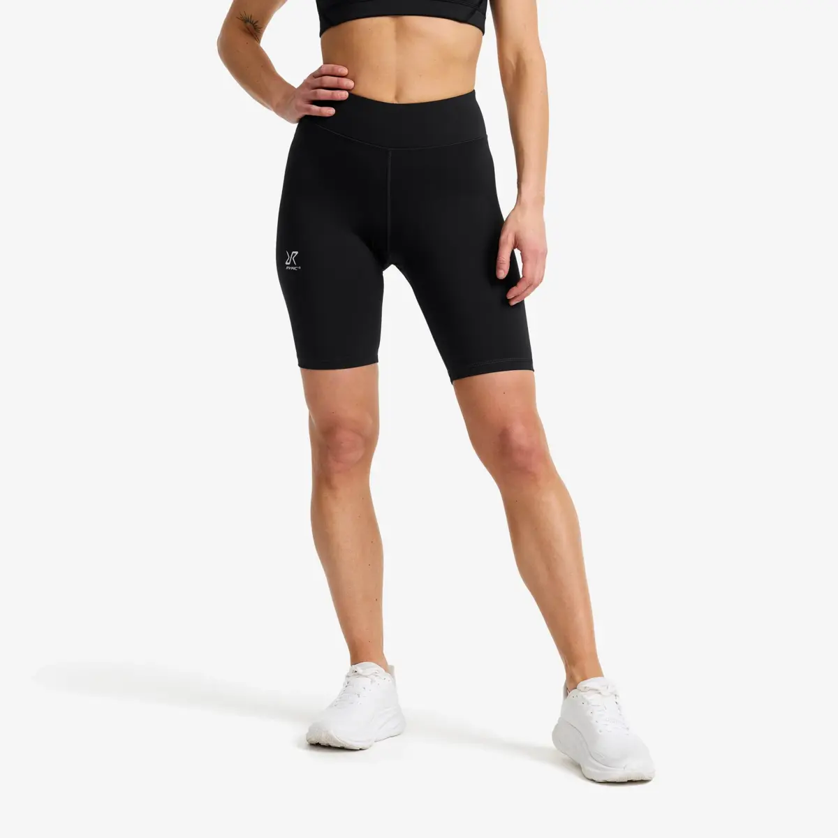 Flow högmidjade cykelbyxor för kvinnor, svarta