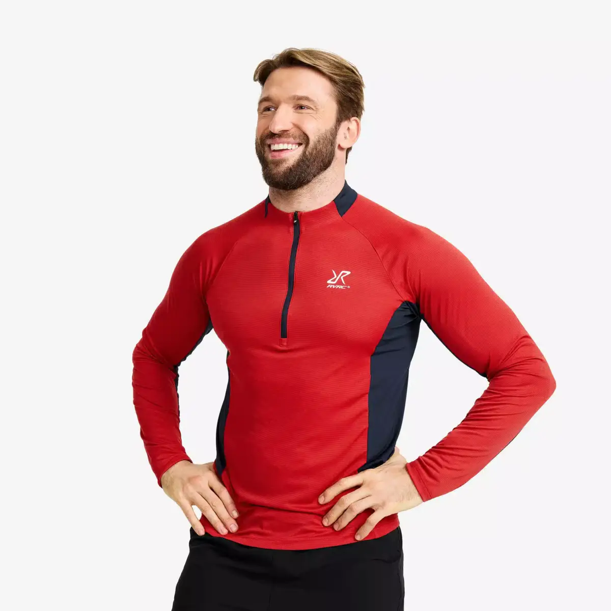 Force Light Half-zip Top Men Lava Falls/Navy