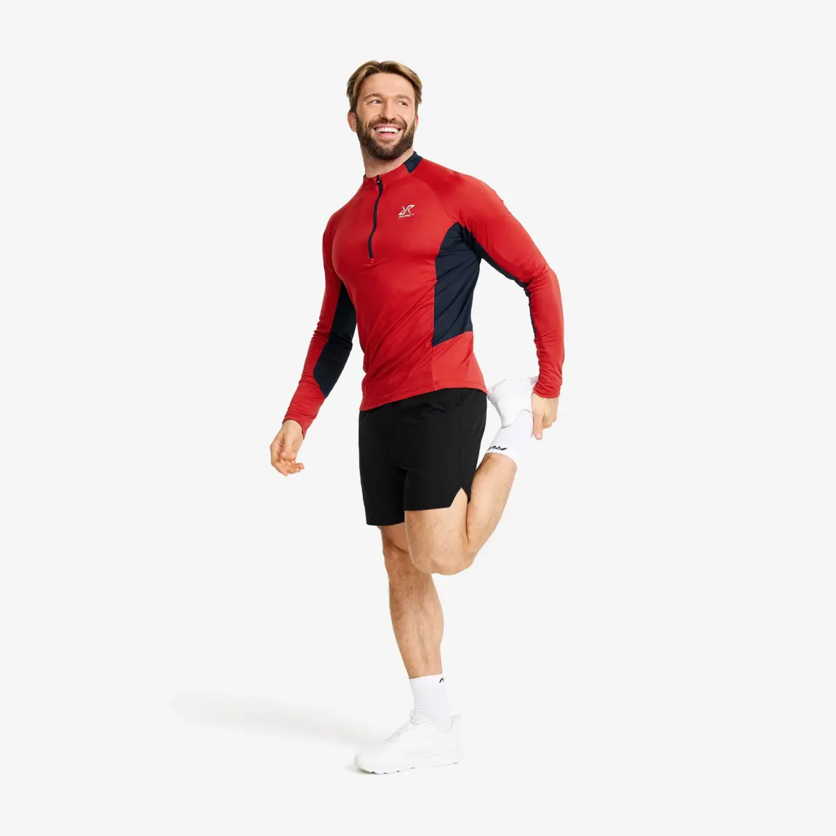 Force Light Half-zip Top Men Lava Falls/Navy