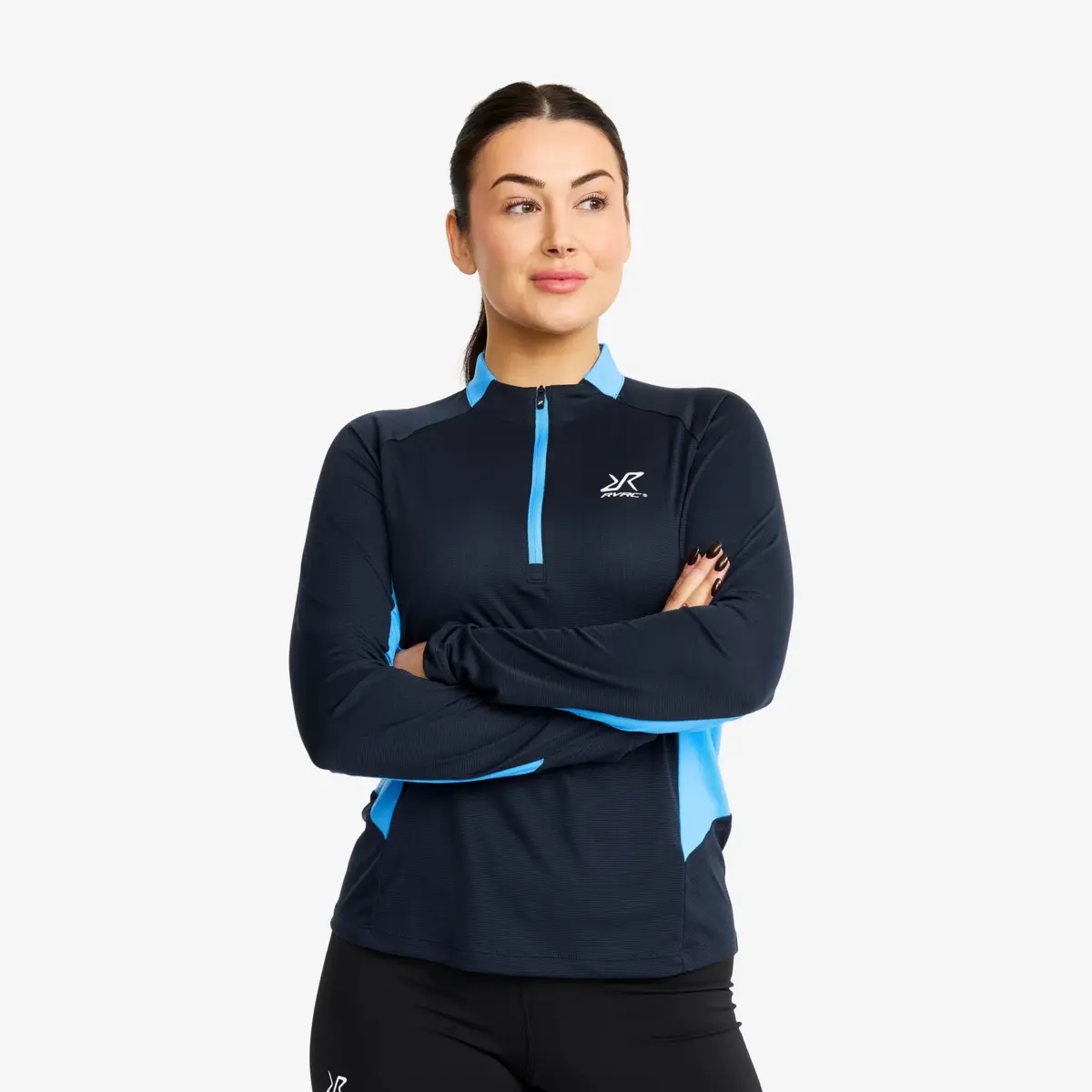 Force Light Half-zip Top Women Navy/Azure Blue