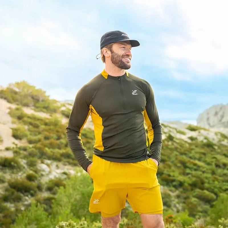 Force Light halvzip-tröja för herr, skogsgrön/guldpalm