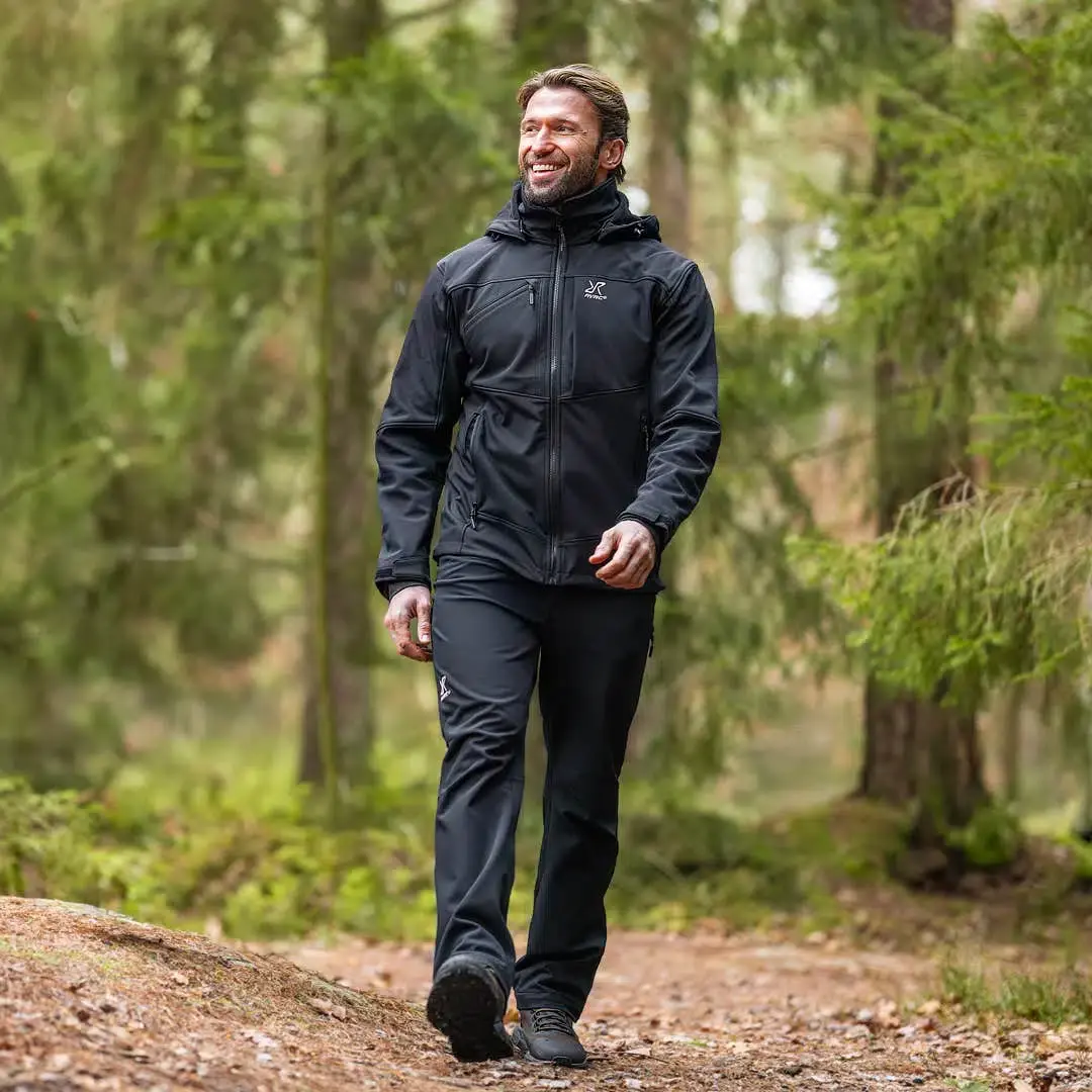 Hiball Essential Softshell-byxor för män, svarta