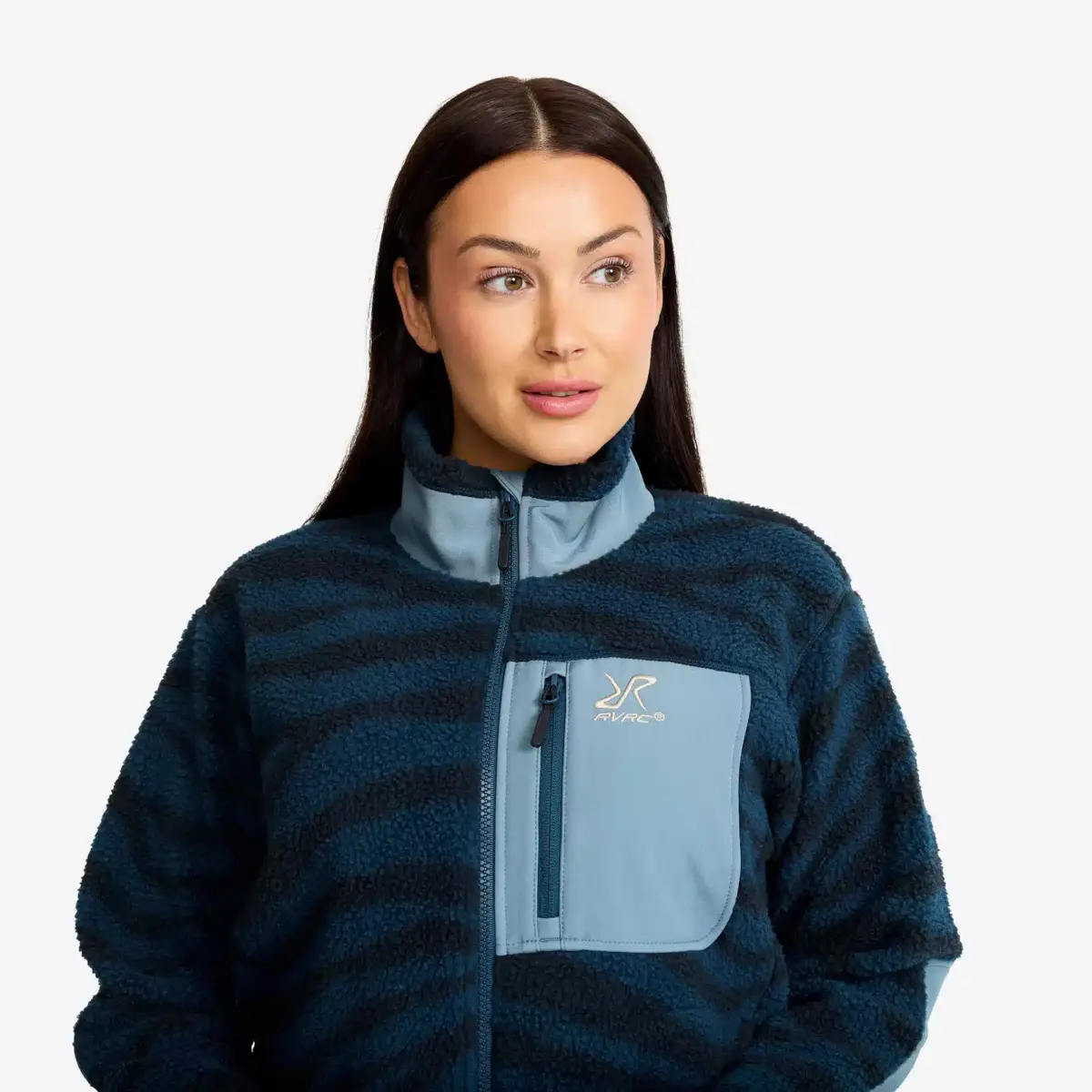 High Pile Fleece Women Moonlit Ocean/Blueberry Curved Nature High Pile Fleece Women Moonlit Ocean/Blueberry Curved Nature