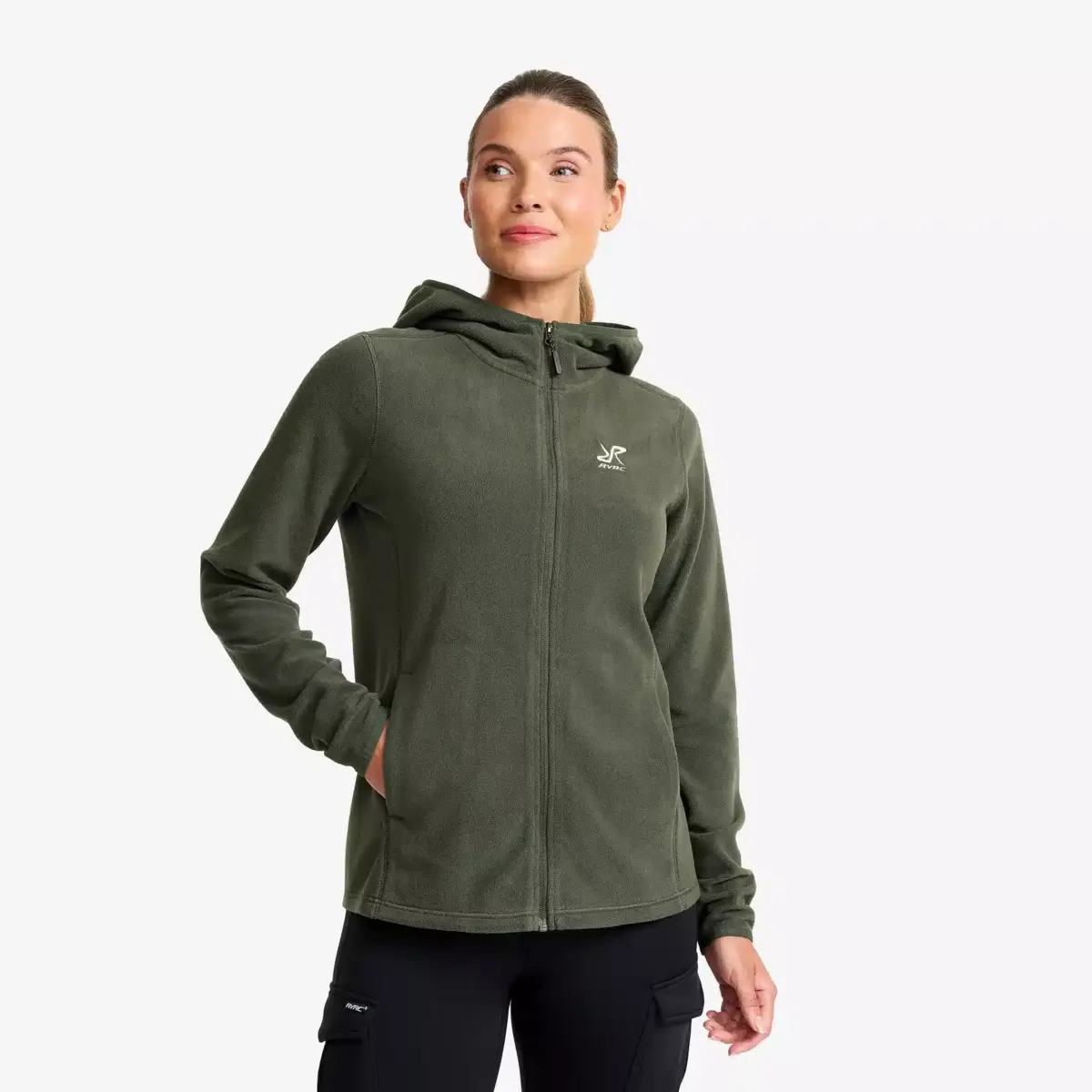 Hiker Fleece Hoodie Women Kambaba Green