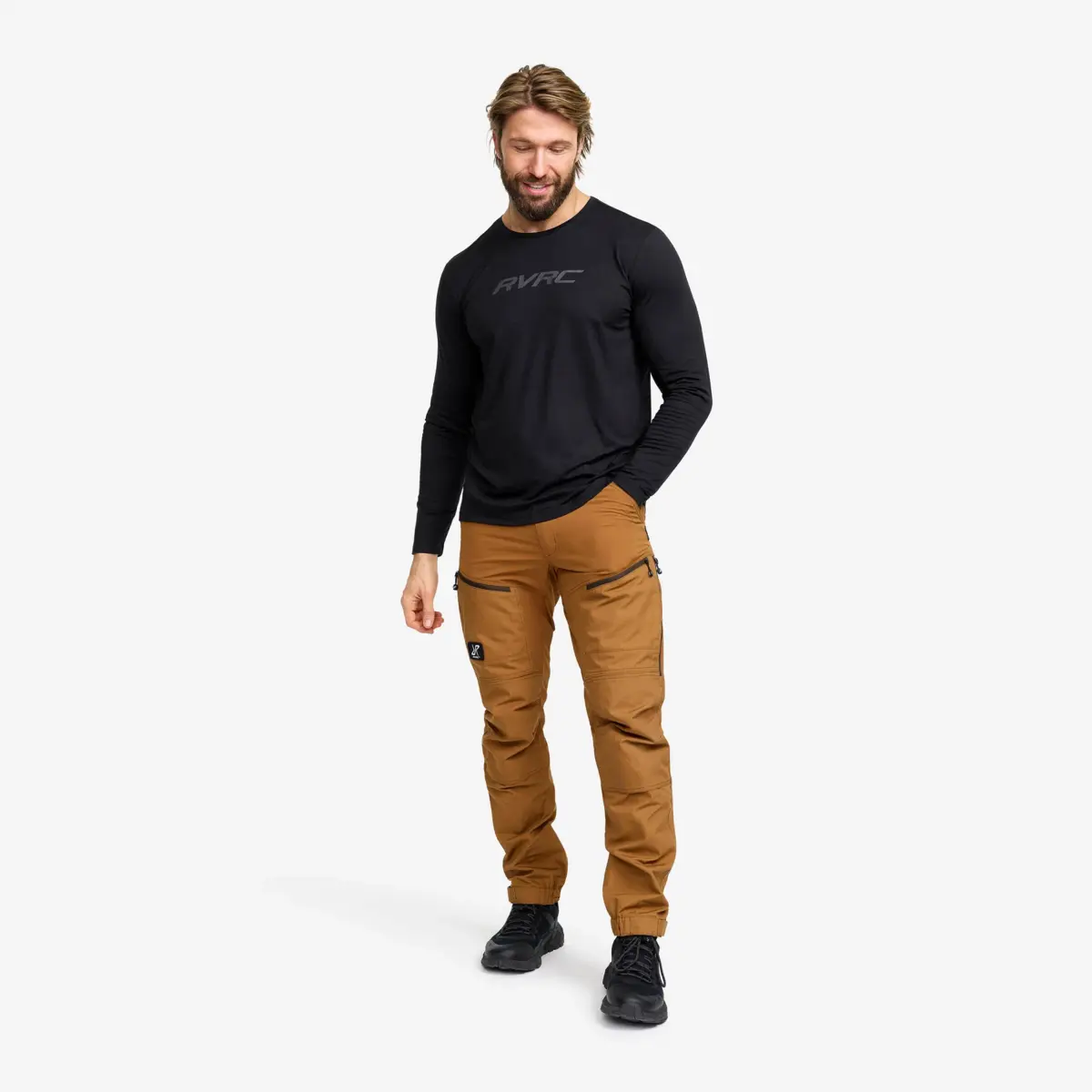 Mission Logo långärmad T-shirt för män, svart