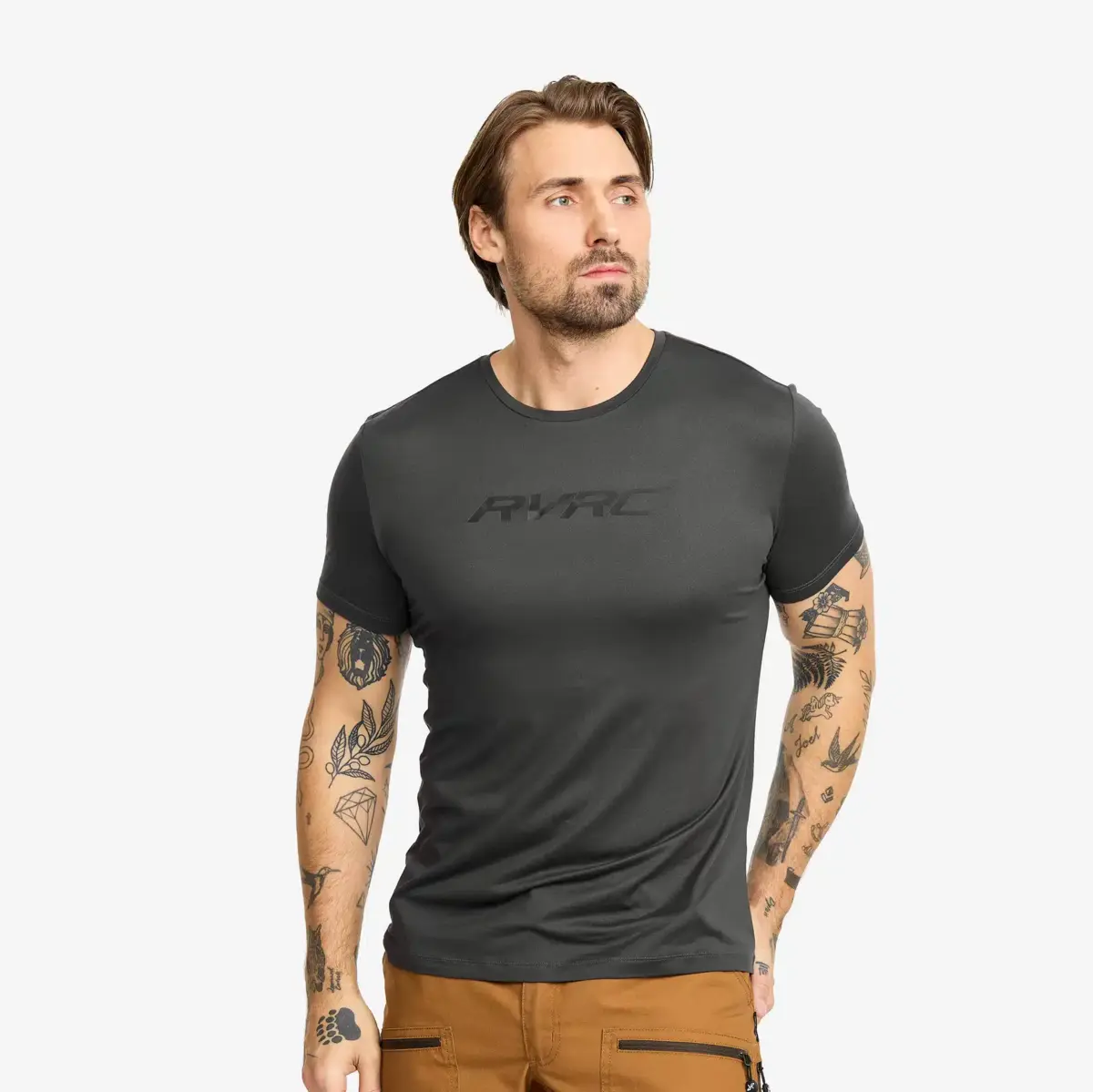 Mission Logo Slim Fit T-shirt för herr, antracit