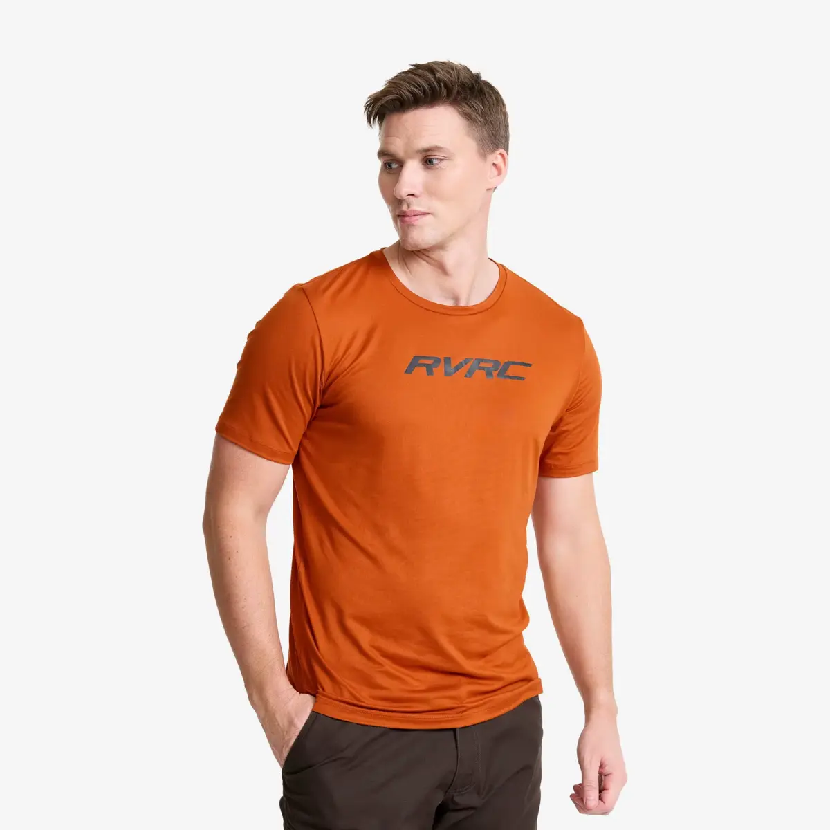 Mission Logo T-shirt för män, terrakottabrun