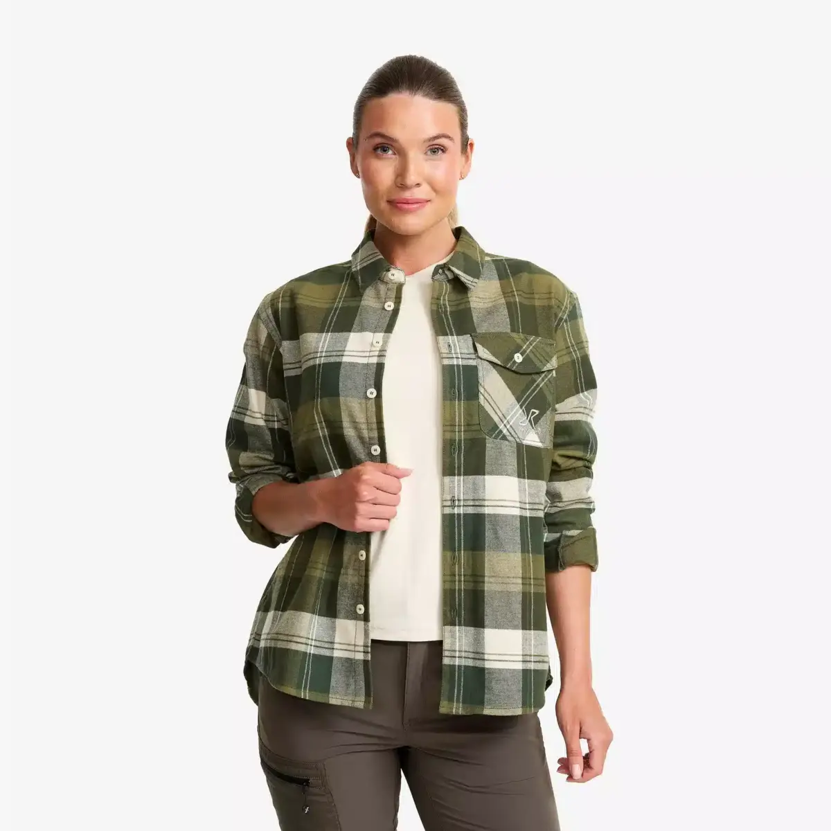 Nevada flanellskjorta för damer Rosin Green/Peyote