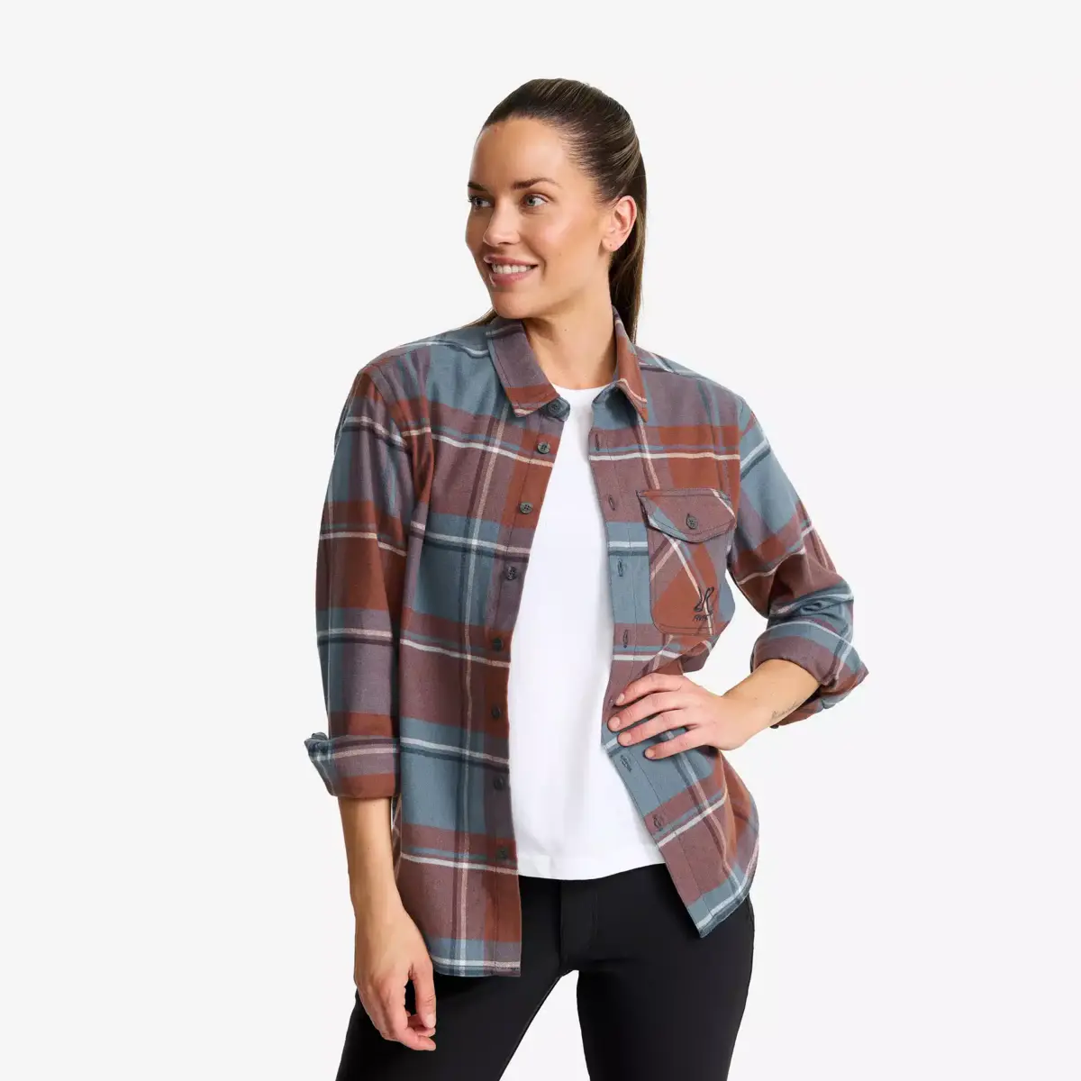 Nevada flanellskjorta för damer Rusty Walnut/Stormy Weather